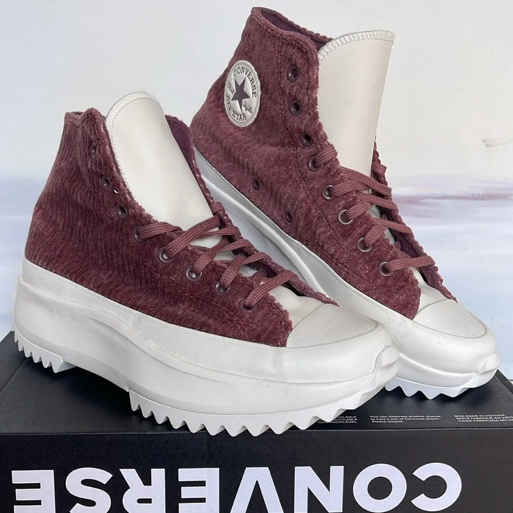 Converse WMNS А03252С CTAS RUN STAR HIKE HI DARK WINE/SADDLE/EGRET Sneakers